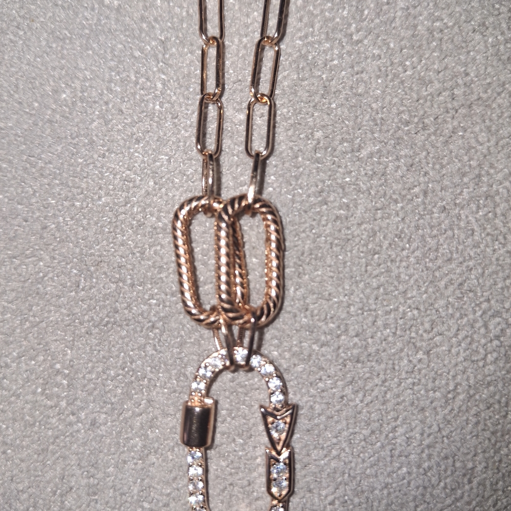 Elegant Rose Gold Necklace with Crystal Accents